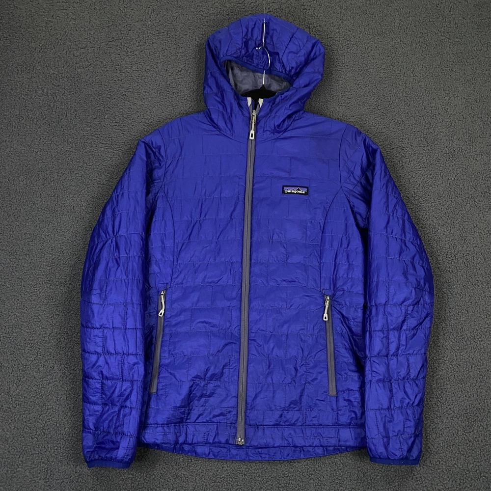 Patagonia Nano Puff Hoody Womens Small Blue Insulated Hooded Jacket 84227